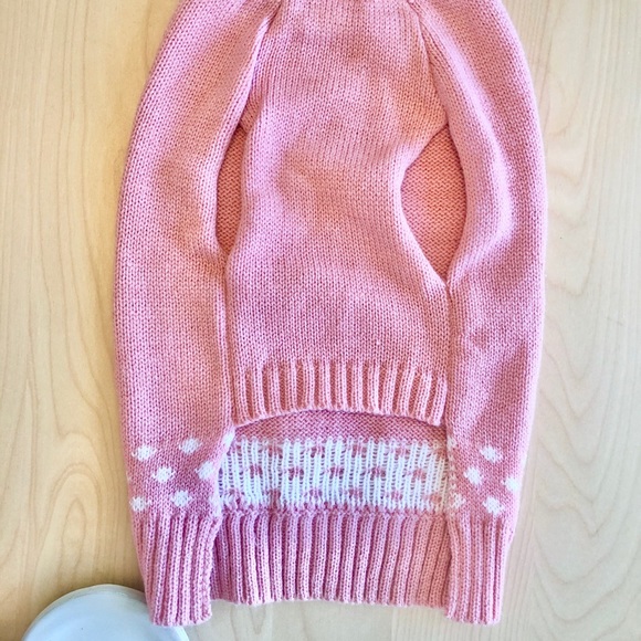Super Cute Small Dog Sweater Baby Pink - Picture 2 of 4
